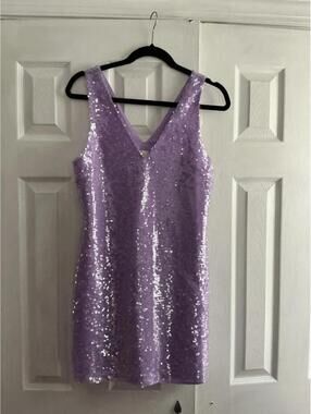 Lilac sequin party dress